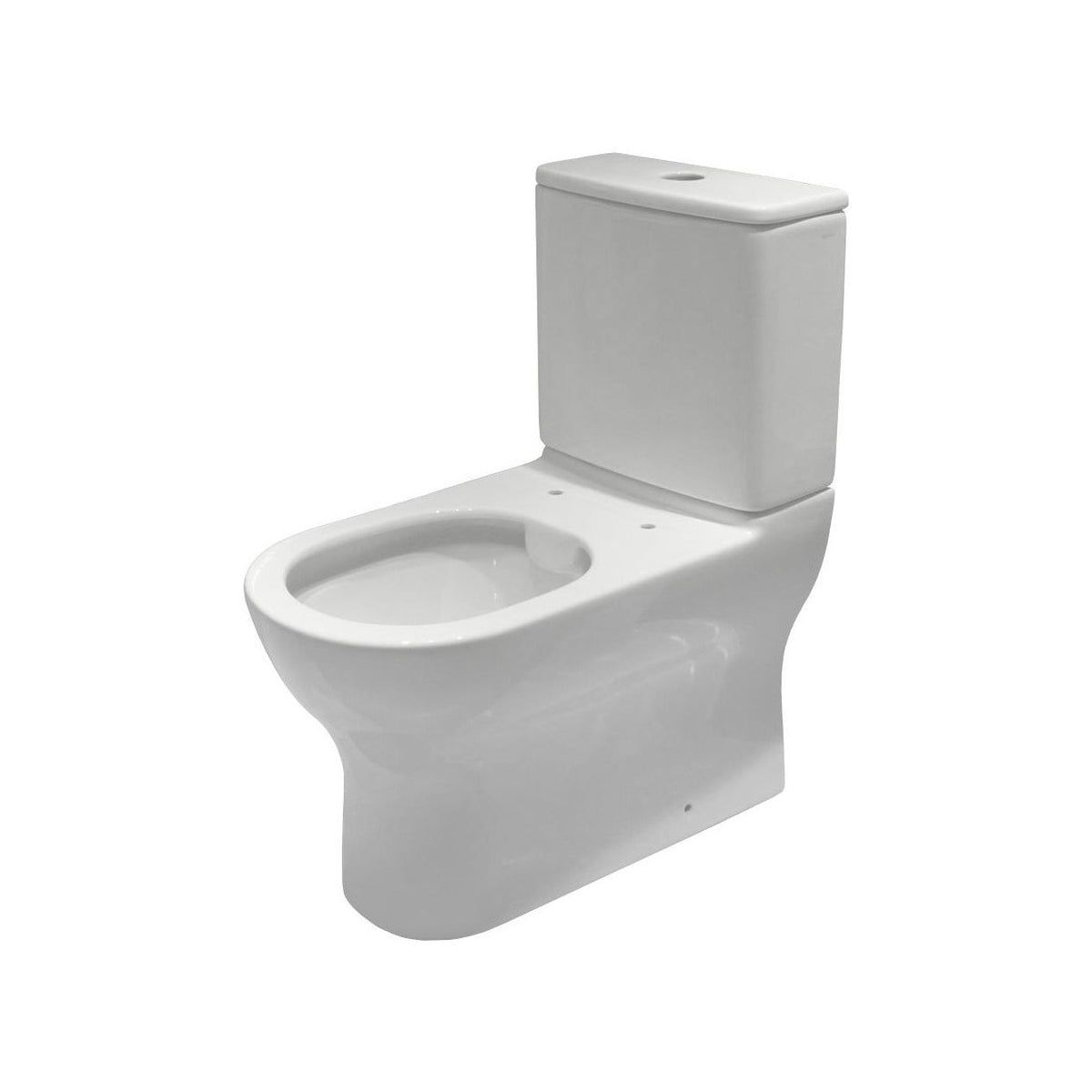 Raymor Alpha back to wall rimless toilet suite with slim seat in white, front angle view