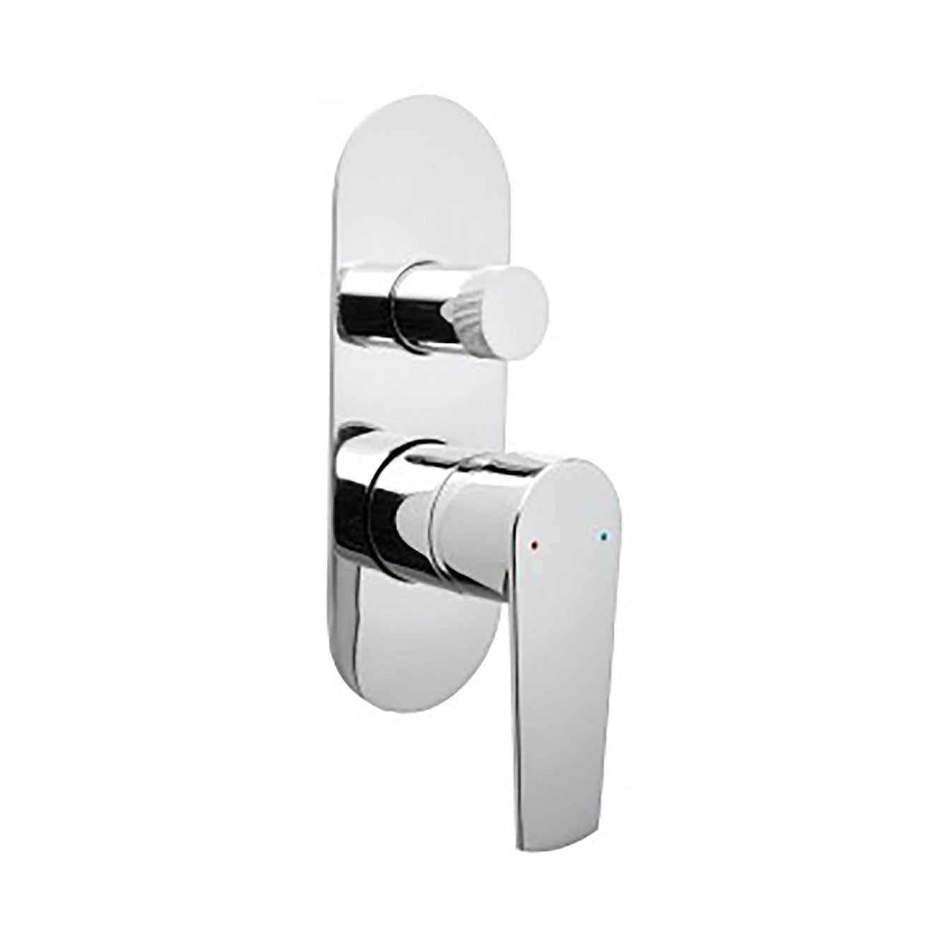 Raymor Alpha chrome bath/shower mixer with diverter, wall-mounted tap with oval plate and lever handle