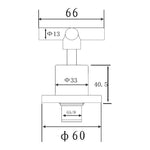 Technical drawing of a Raymor Alpha cross handle wall top assembly, showing front dimensions in black and white.