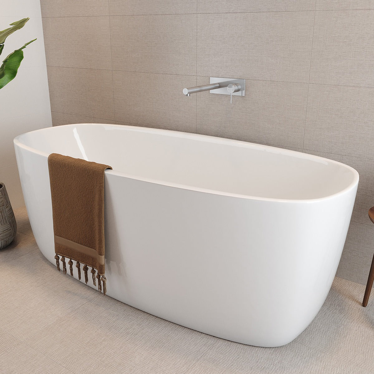 Raymor Alpha white freestanding bath in a modern bathroom setting