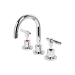 Raymor Alpha chrome 3 piece basin tap set with lever handles and gooseneck spout