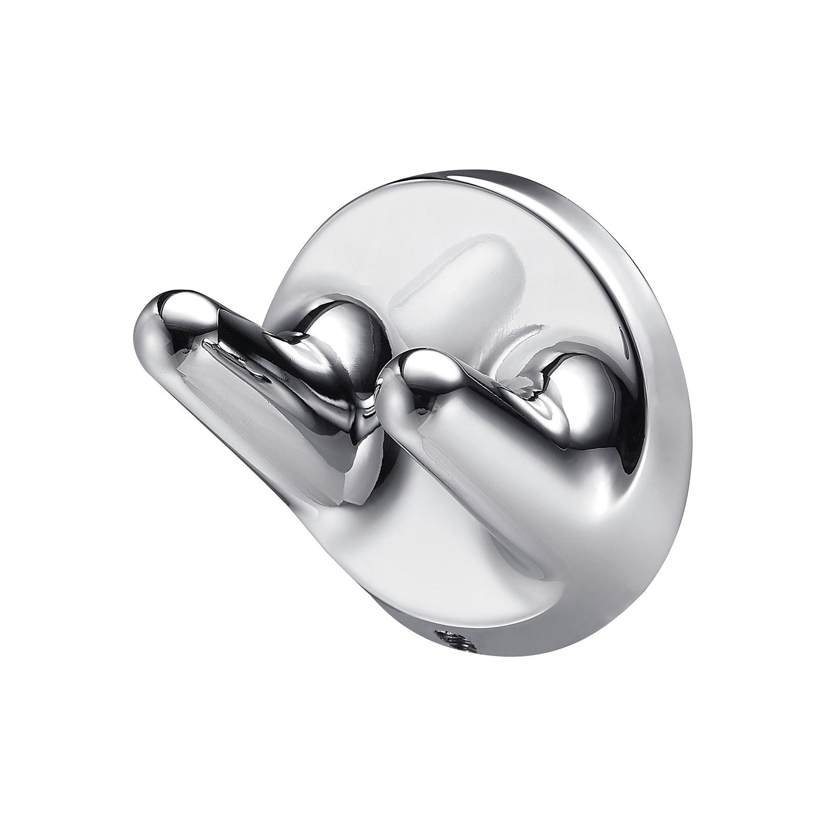 Raymor Armada chrome robe hook, double-prong wall hook in polished metal finish