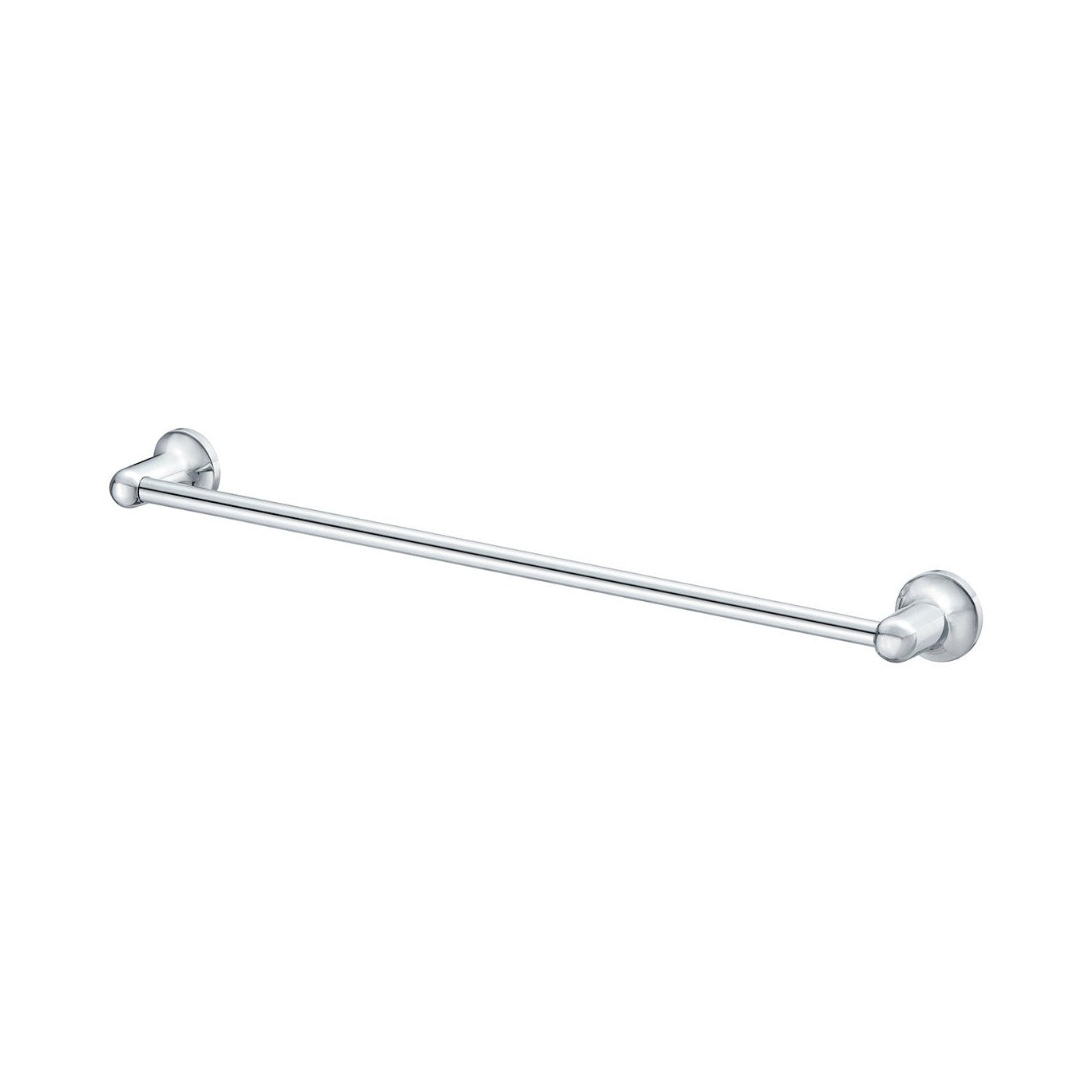 Raymor Armada 824mm single towel rail in chrome, wall-mounted with round ends on a white background