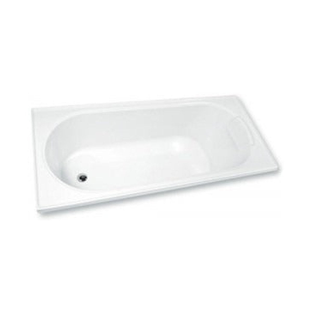 Raymor Aruba white rectangular inset bath with end waste, shown in a studio product view