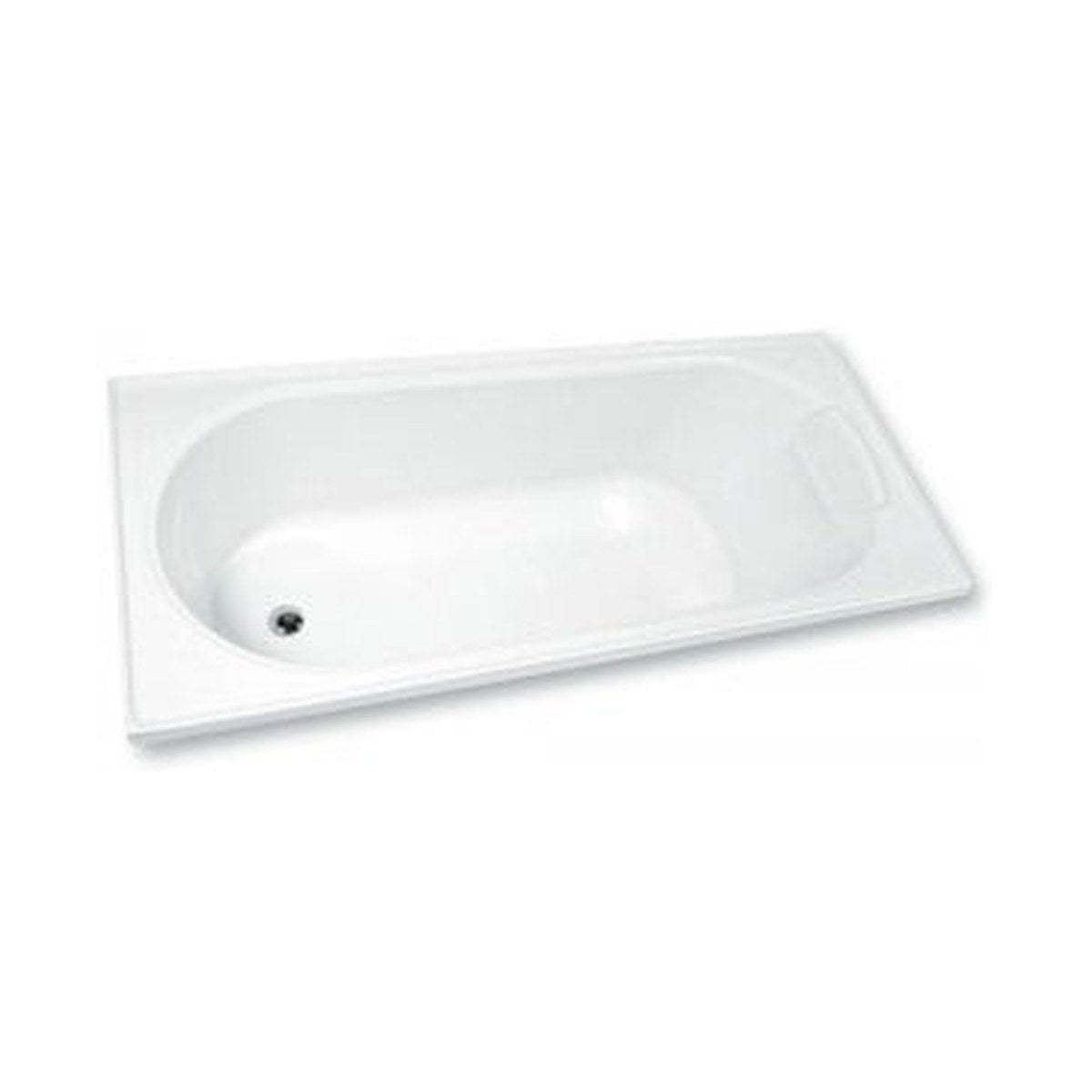Raymor Aruba rectangular inset bath 1665mm in white, with end waste hole and no overflow, shown on a white background