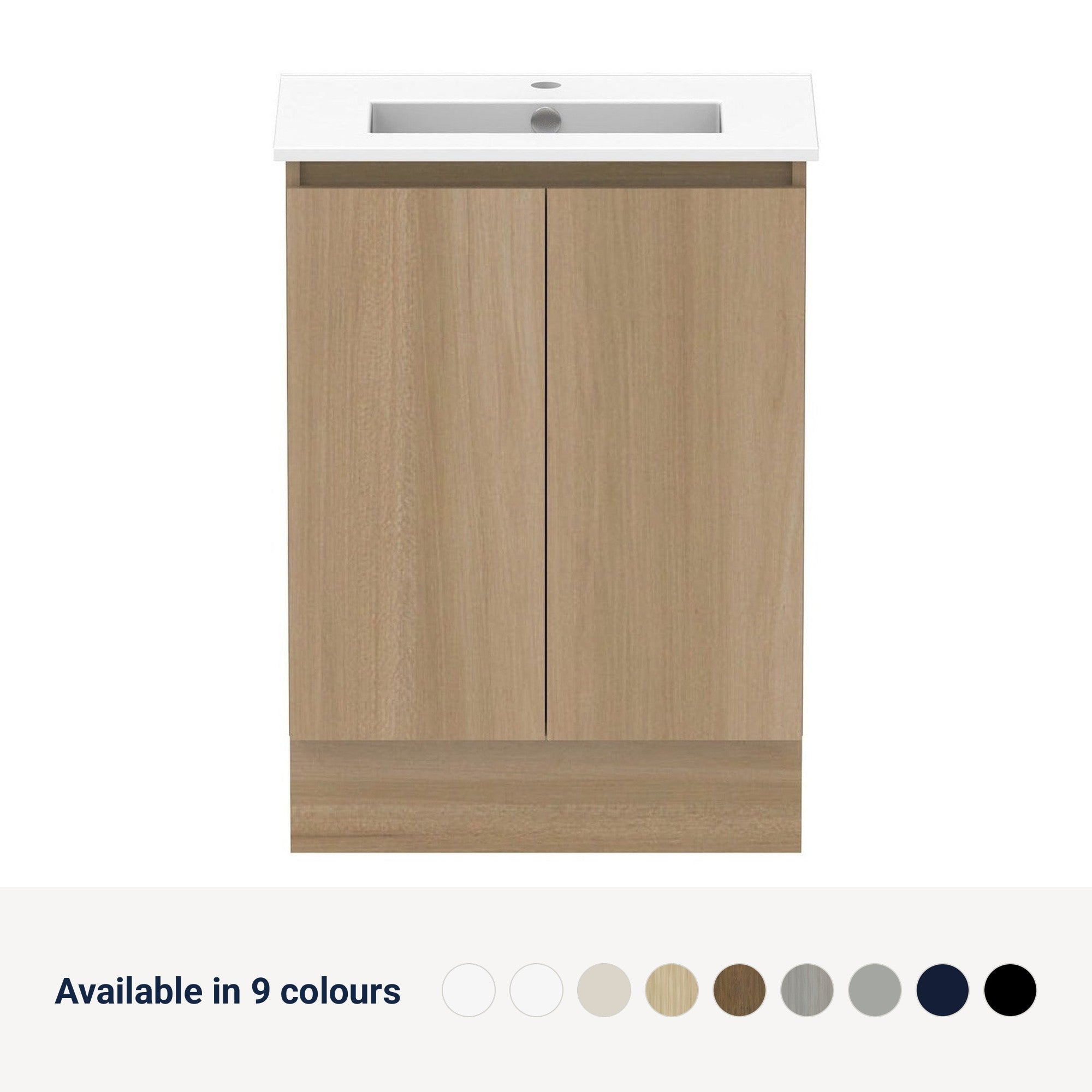 Raymor Ascot Floor or Wall Mount Slim Vanity 615mm, available in 9 colours