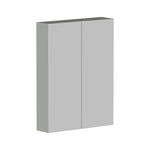 Raymor Ascot 600mm mirror cabinet in Oxford, shown closed in a grey finish with two mirrored doors on a white background