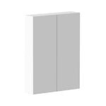 Raymor Ascot 600mm mirror cabinet in white, front view with two mirrored doors and a slim wall-hung design