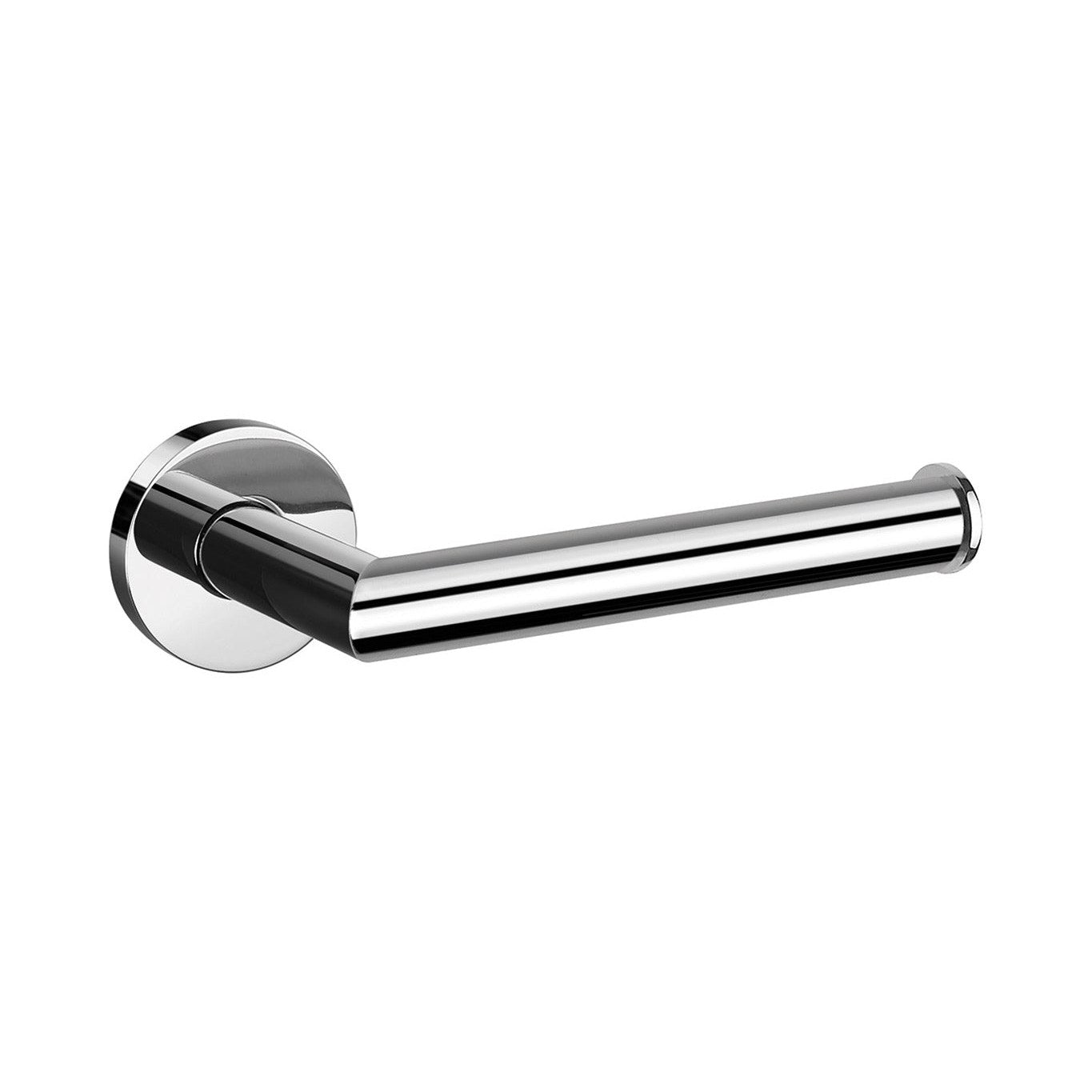 Raymor Boston II chrome toilet roll holder, wall-mounted single-arm design with round base and polished finish