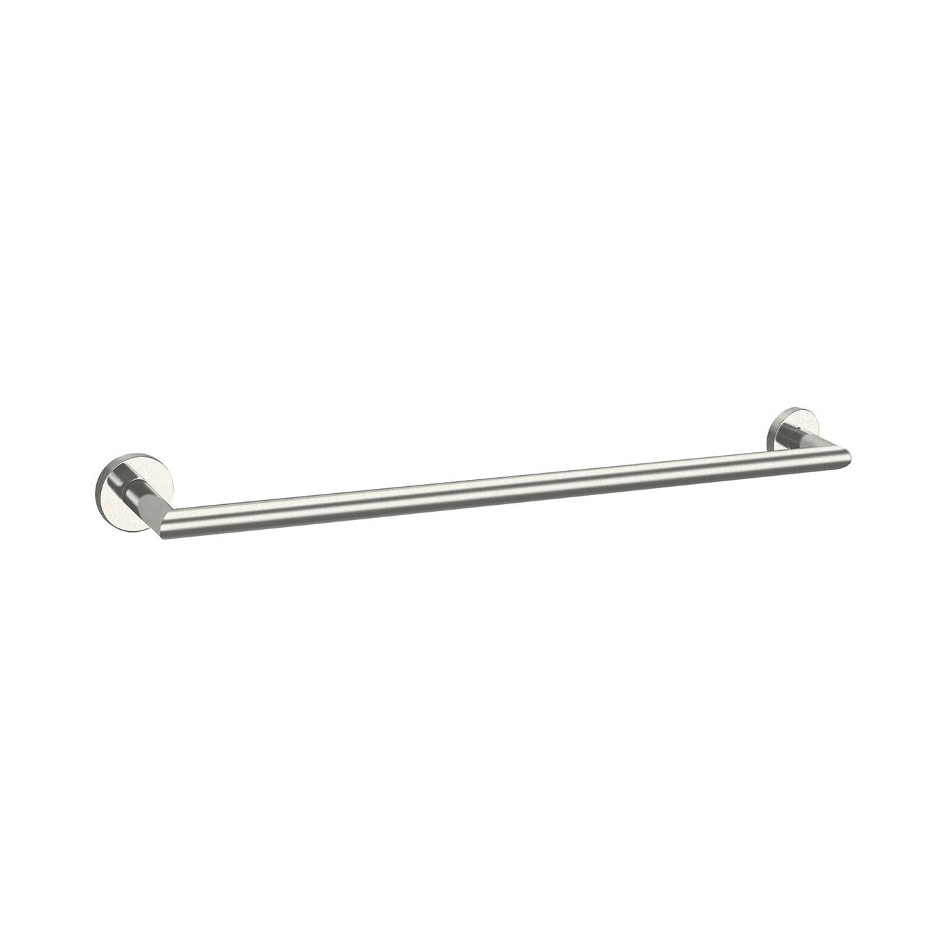 Raymor Boston II single towel rail, 850mm, brushed nickel, wall-mounted round bar with circular fixings