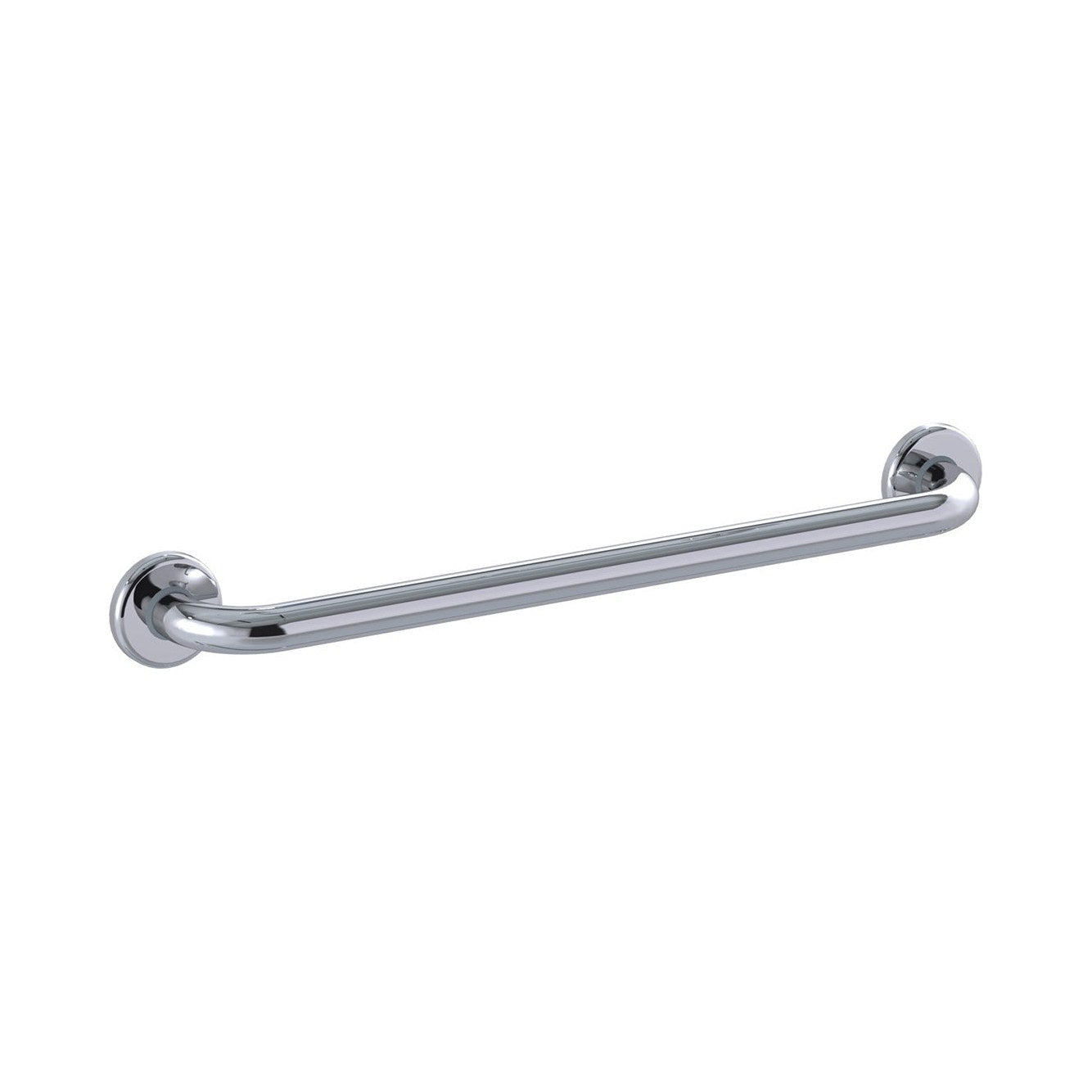 Raymor straight grab rail in polished stainless steel, 600mm, with round wall mounts