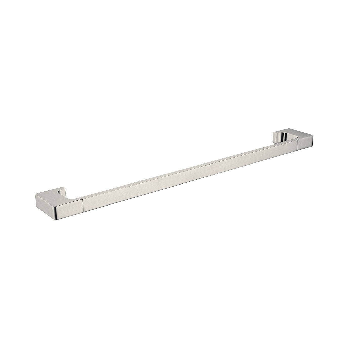 Raymor Edge II single towel rail 635mm brushed nickel, square wall-mounted bathroom rail