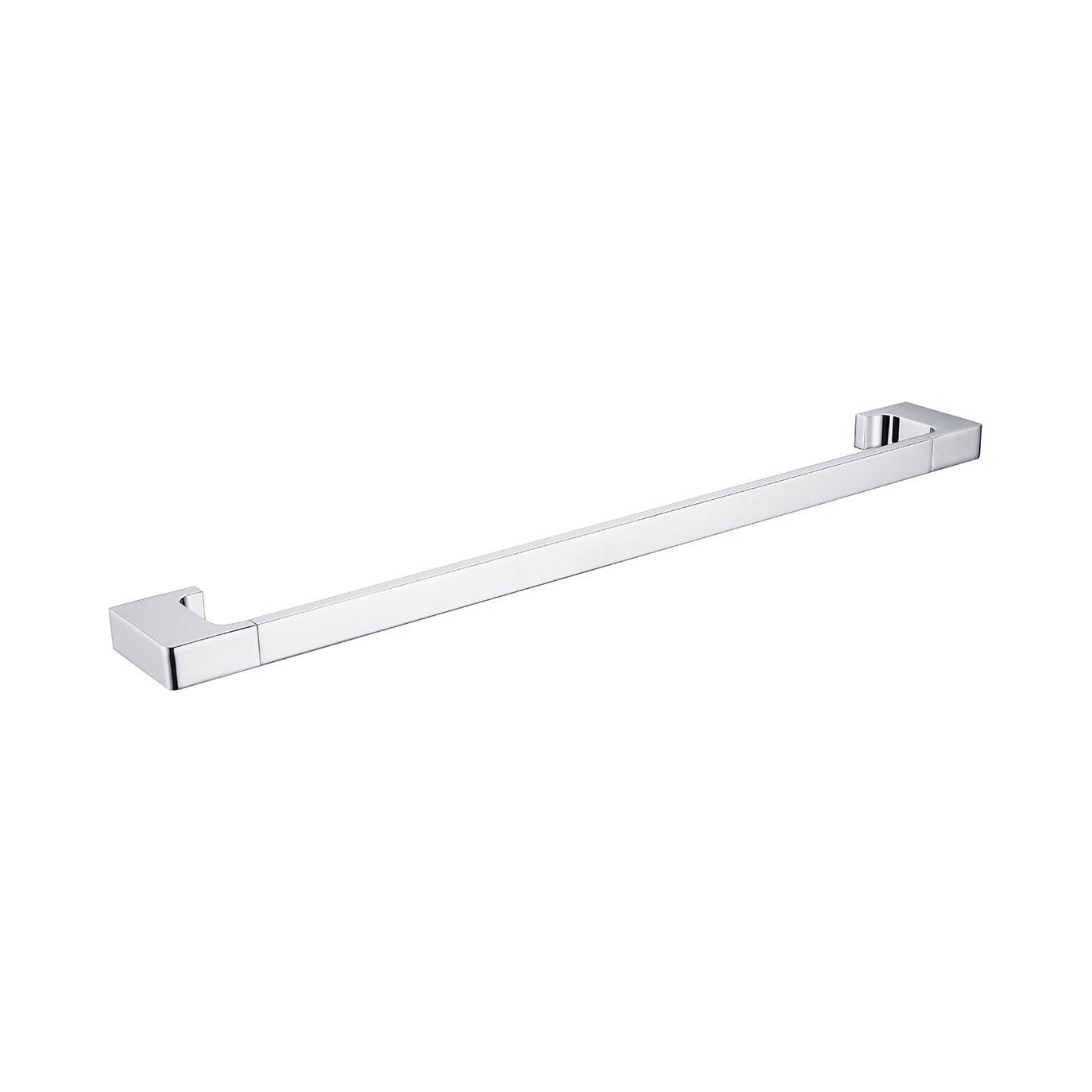Raymor Edge II chrome single towel rail with square profile, shown on a white background