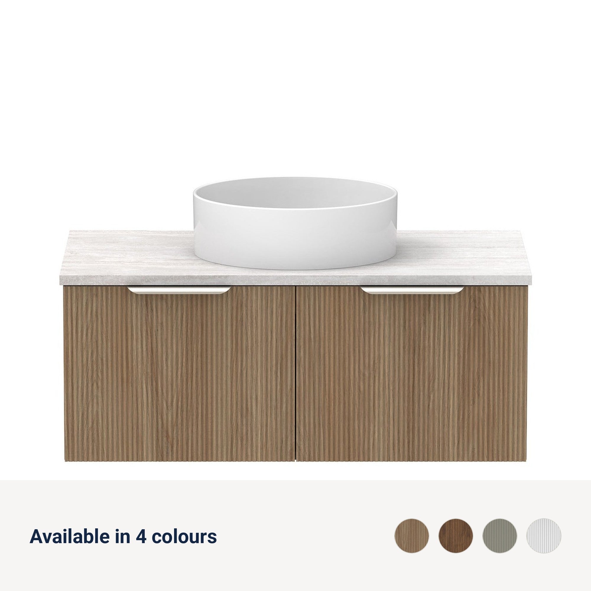 Raymor Mosman Vanity with Basin 900mm 2 Drawer, available in 4 colours