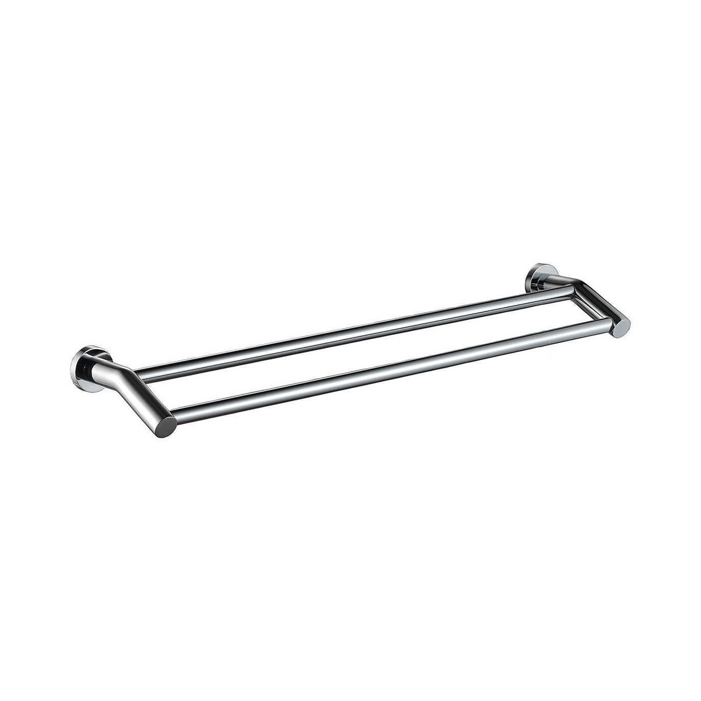 A double towel bar with a polished chrome finish, shown against a plain white background.