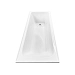 Raymor Projix white inset bath with end waste and tile flange, shown from above on a plain background