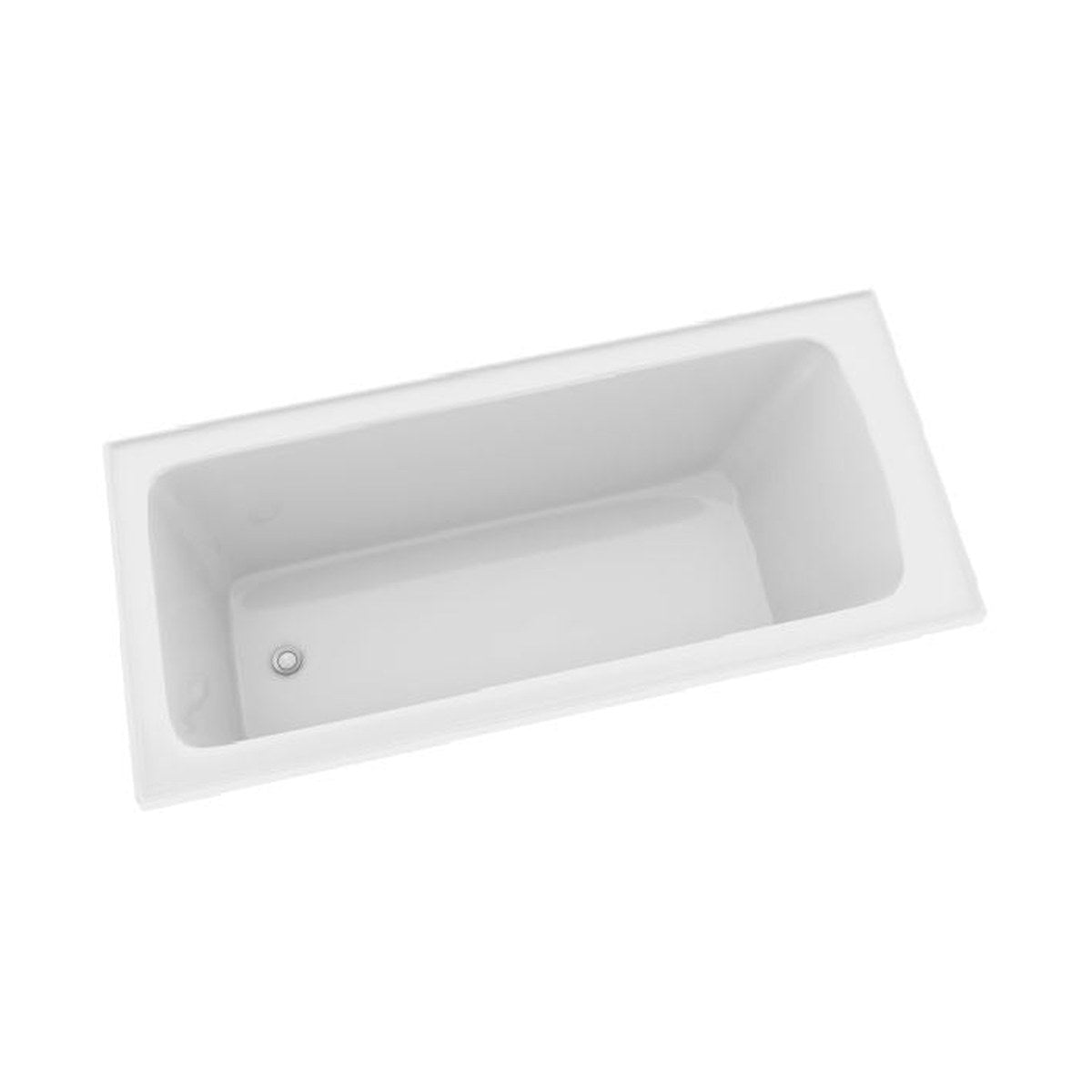 Raymor Projix white rectangular inset bath with end waste, shown from above