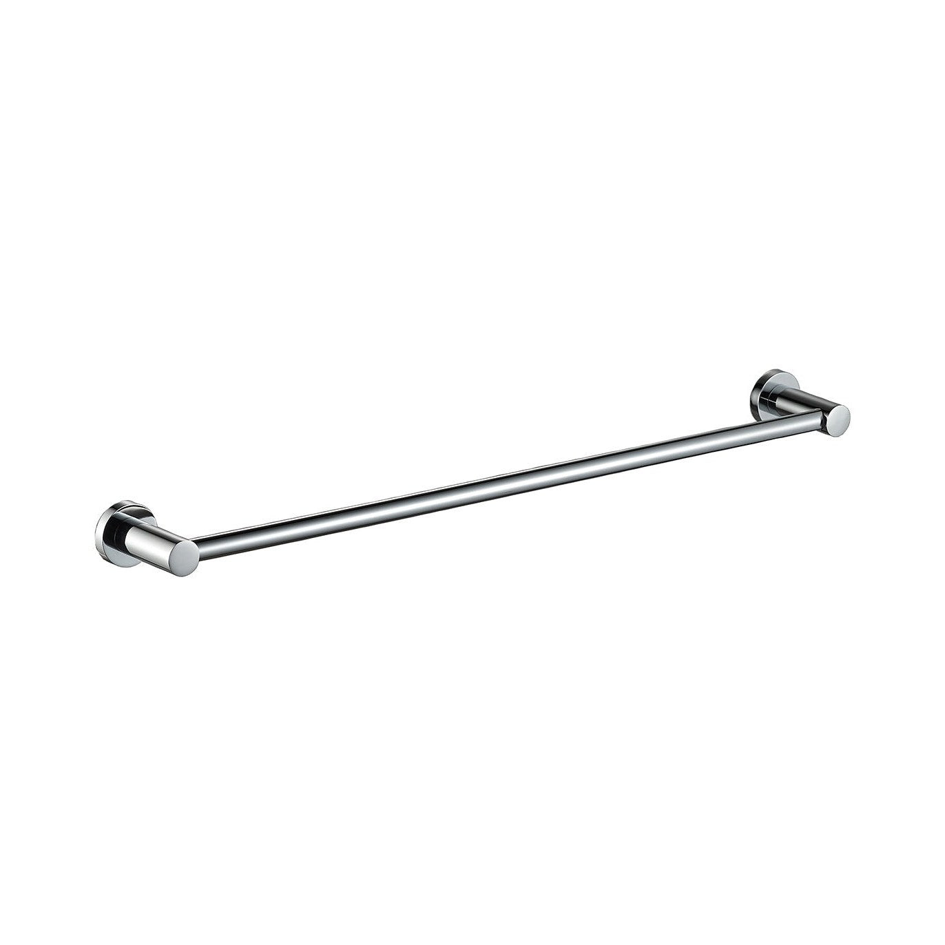 Raymor Projix single towel rail in chrome, wall-mounted with round fixings, angled product view on white background