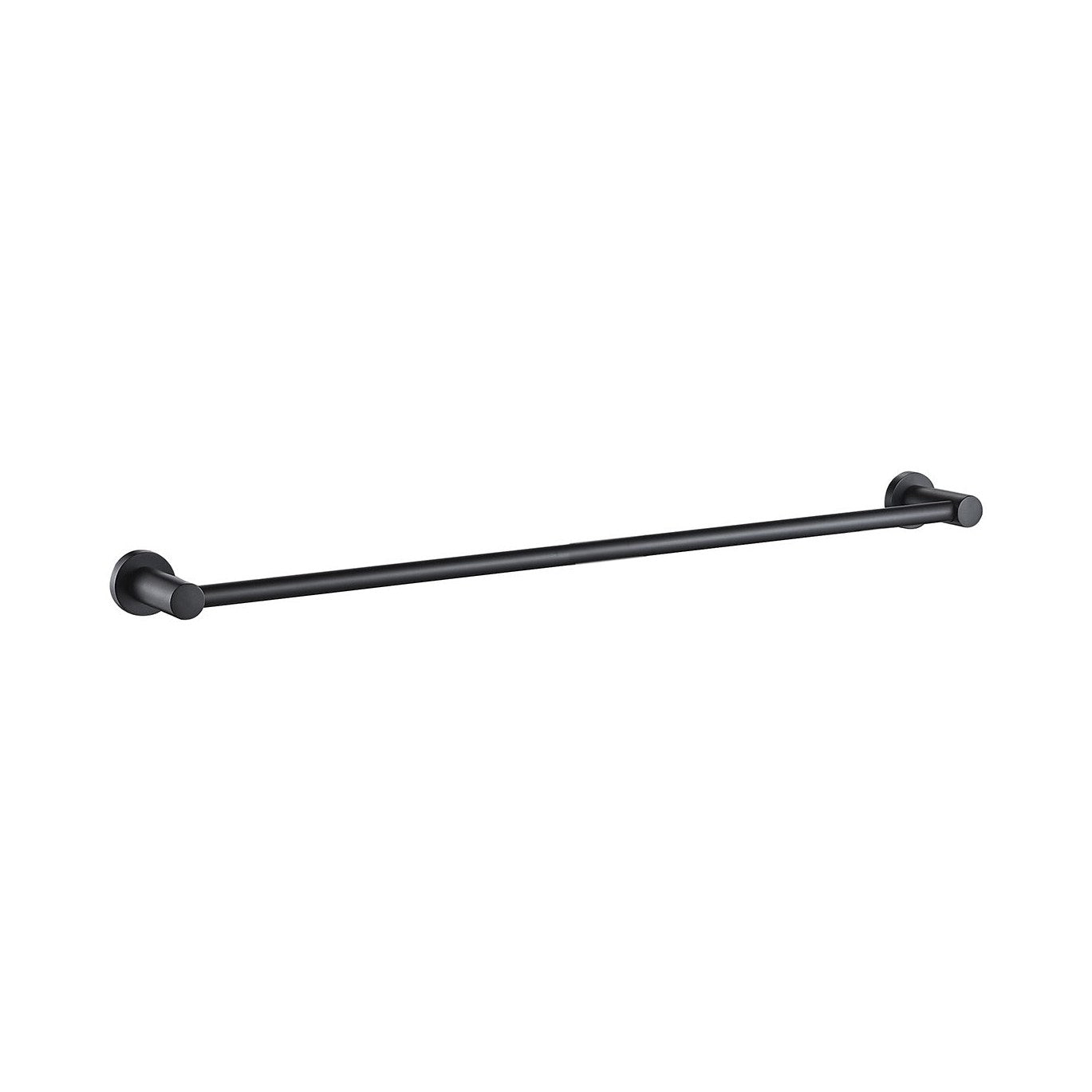 Raymor Projix single towel rail, 930mm, black matte finish, shown on white background