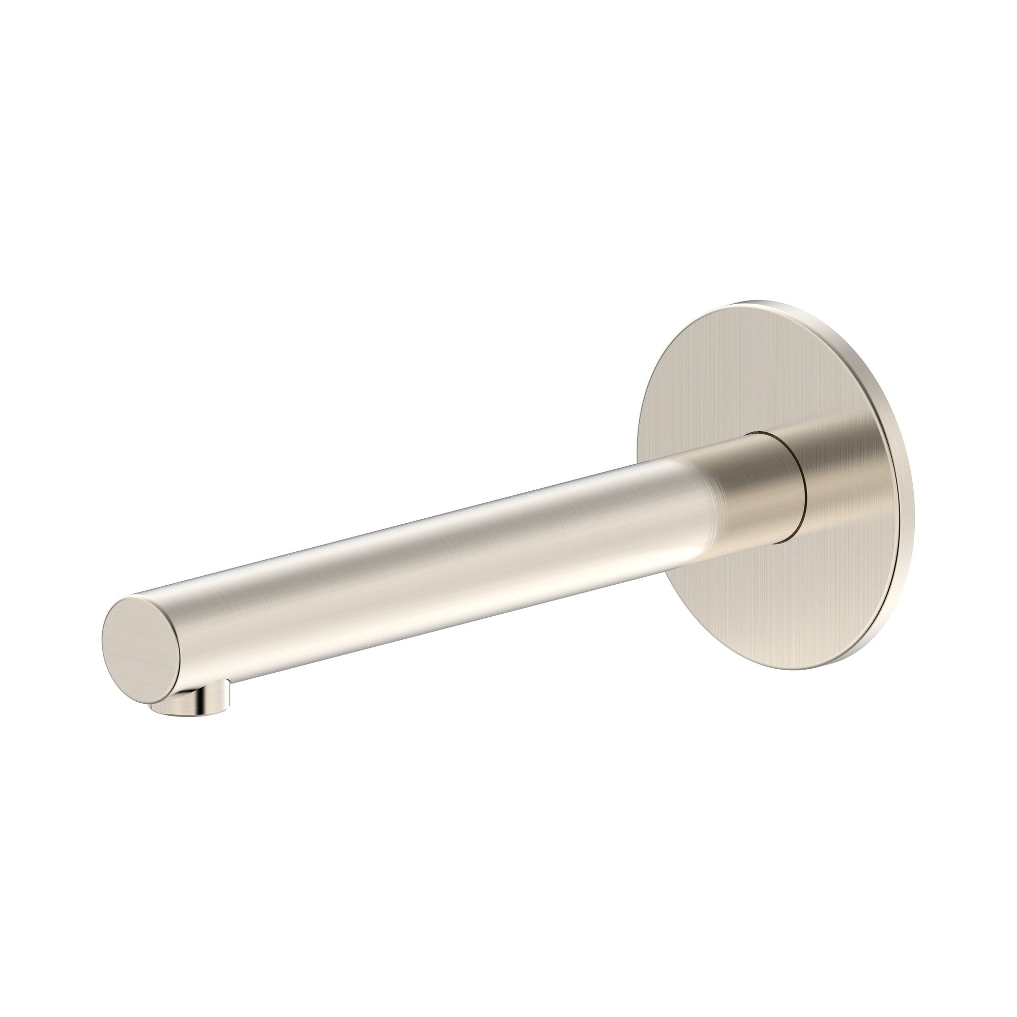 Raymor Projix straight wall spout in brushed nickel, 180mm fixed basin or bath tap
