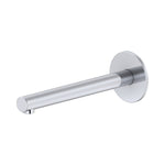 Raymor Projix straight wall-mounted basin or bath spout in chrome, 220mm reach, shown on white background
