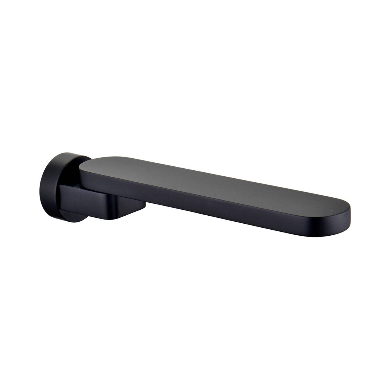 Raymor Raven black wall-mounted bath swivel spout with rounded 220mm reach