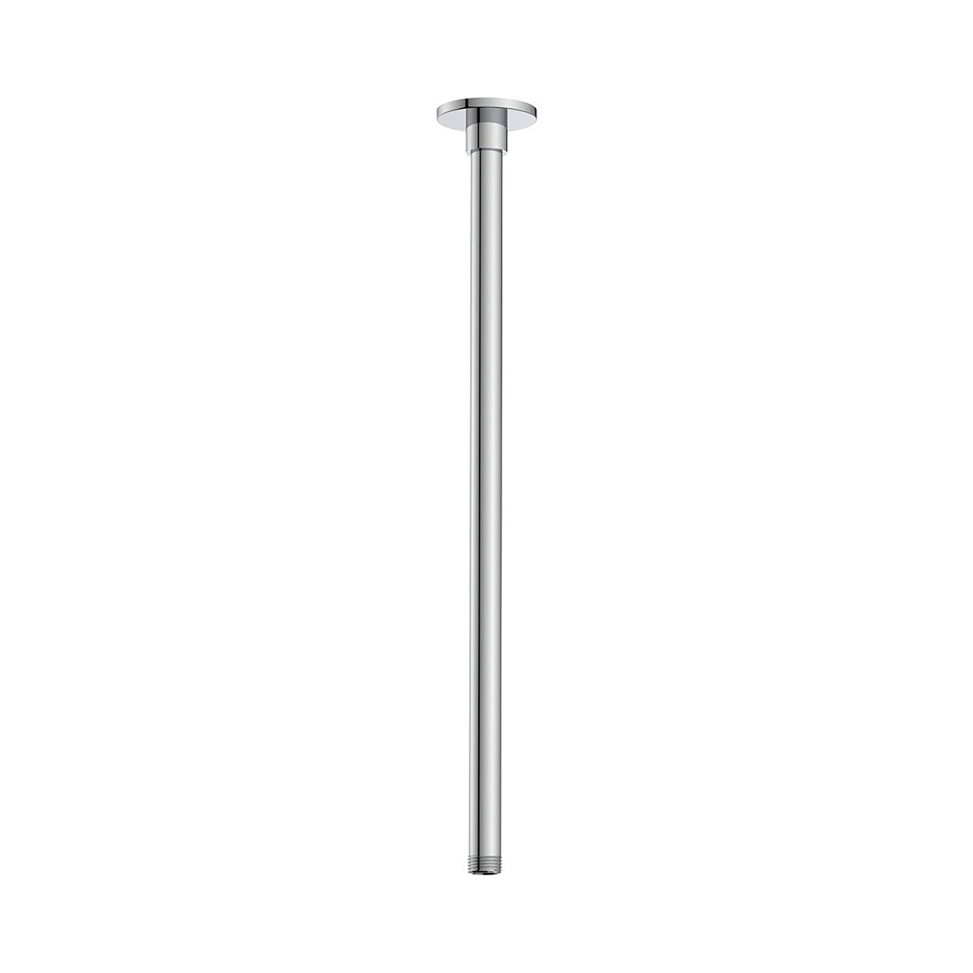 Raymor straight round ceiling shower arm, 450mm chrome finish, shown in a front view on white background