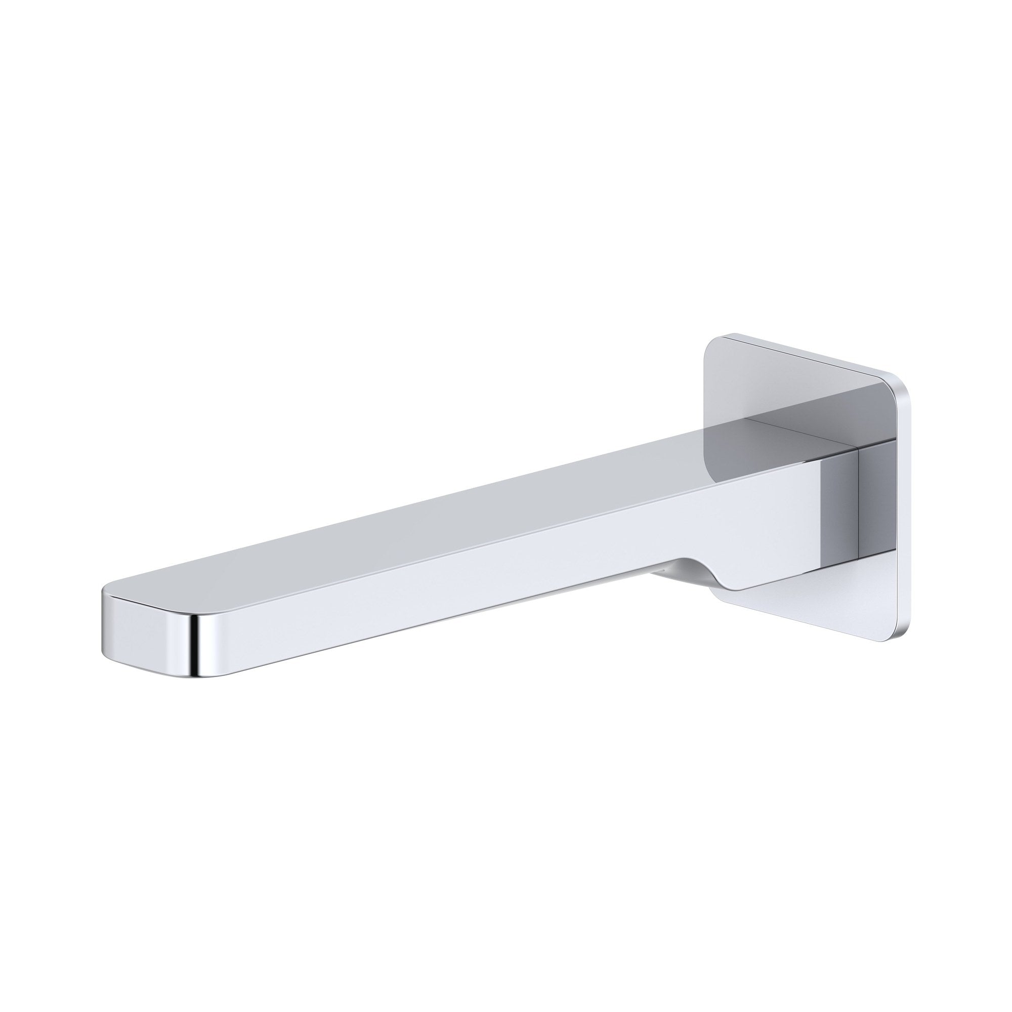 Raymor Sigma 220mm chrome basin or bath spout, wall-mounted with a soft square profile
