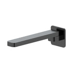 Raymor Sigma 220mm swivel basin or bath spout in black, wall-mounted with flat square profile