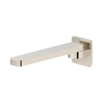 Raymor Sigma brushed nickel swivel spout tap, wall mounted with flat square 220mm reach