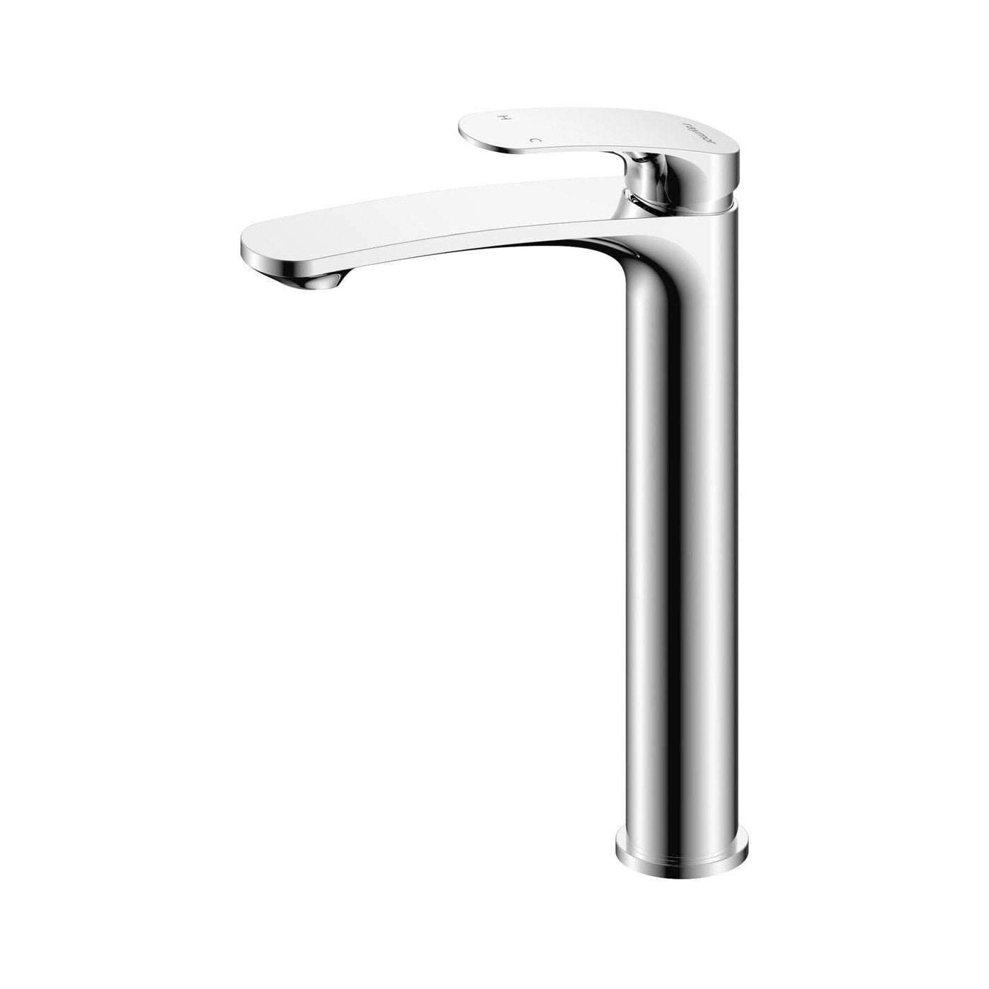 Raymor Winton basin tower mixer in chrome, tall single lever tap on white background