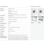 Specifications sheet for Oliveri Sonetto double bowl stainless steel kitchen sink with included basket wastes and drainer tray figures