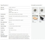 Oliveri Nu-Petite stainless steel topmount kitchen sink specifications sheet with included basket waste, board and colander images