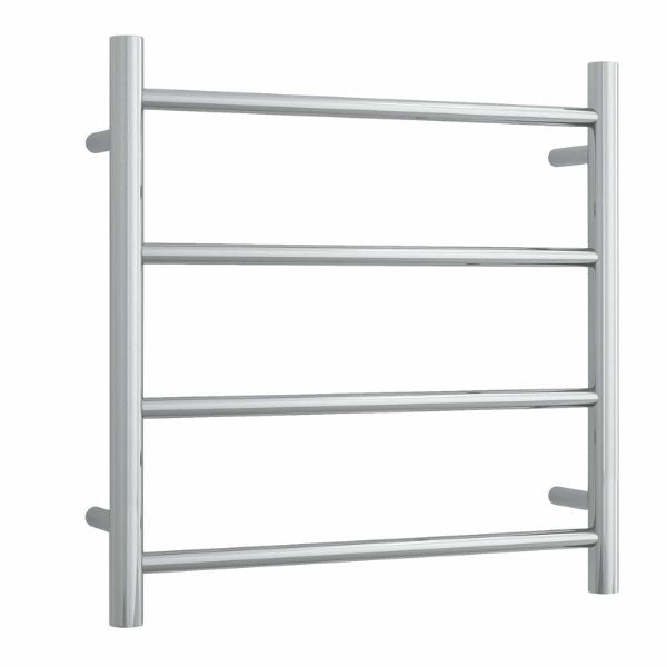 Thermogroup 4-bar heated towel ladder, polished stainless steel, 550mm, front view