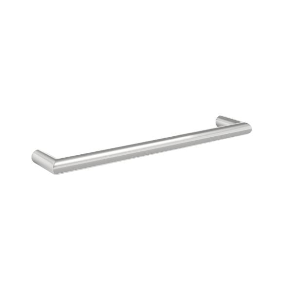 Thermogroup polished stainless steel round single bar heated towel rail, 450mm horizontal
