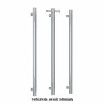 Thermogroup polished stainless steel vertical single bar heated towel rail, straight round wall-mounted, sold individually