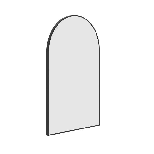 Thermogroup Arch Black Framed Mirror, slim black framed arch mirror in portrait view on a white background