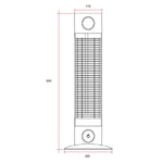 Technical drawing of Thermogroup Cedar freestanding outdoor heater, showing front view and 840 x 300 x 300mm dimensions