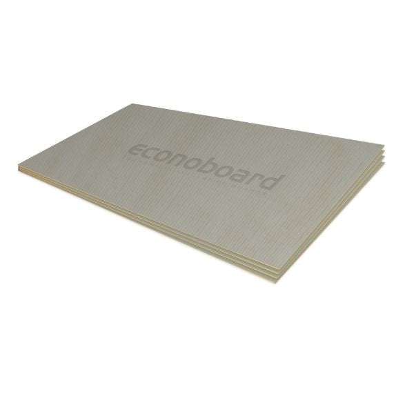 Thermogroup Econoboard coated thermal insulation boards, grey 10mm boards stacked on white background