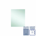 Thermogroup Jackson rectangular mirror with hanger fixings and demister, polished edge, front view