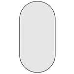 Thermogroup pill-shaped black framed mirror with slim oval profile, shown front on against a white background