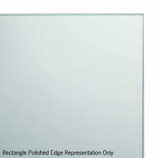 Thermogroup rectangular mirror with polished edge and sandblasted border, front view