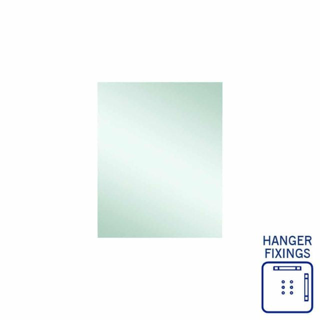 Thermogroup rectangular polished edge mirror, 600x750mm, framed only by a clean silver glass finish on white background