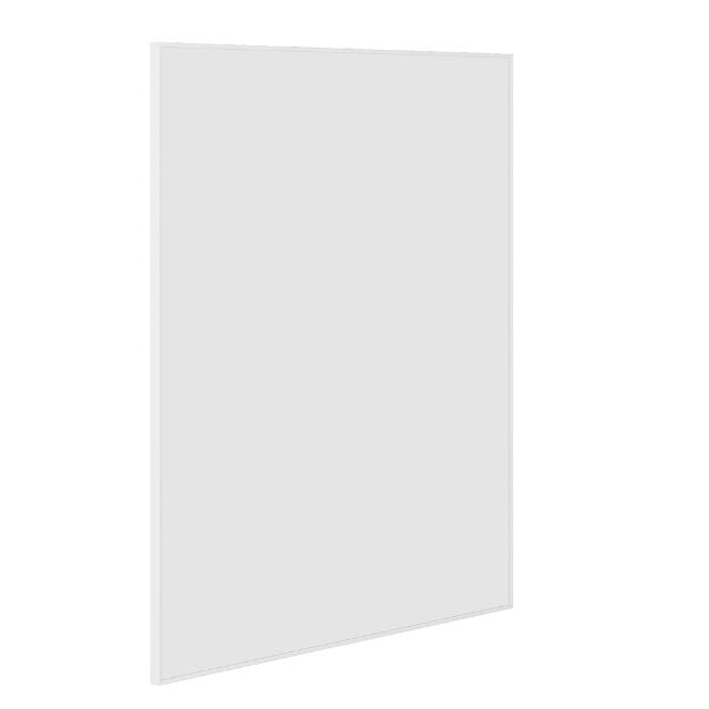 Thermogroup rectangular white framed mirror, slimline white frame, front-on studio view with slight angle