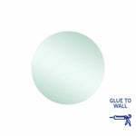 Thermogroup Rio round mirror, glue-to-wall, polished edge, shown front-on on a white background