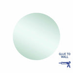 Thermogroup Rio round mirror, polished edge, glue-to-wall, shown front on in white background