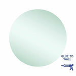 Thermogroup Rio round mirror, glue-to-wall, shown front on with plain frameless polished edge design