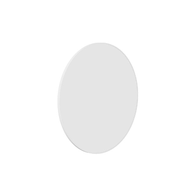 Thermogroup round white framed mirror, front view, 900mm diameter