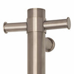 Thermogroup Thermorail brushed nickel single heated towel rail, front detail view on white background