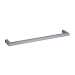 Thermogroup 12V single heated towel rail in gunmetal, round bar with wall mounts, shown on white background